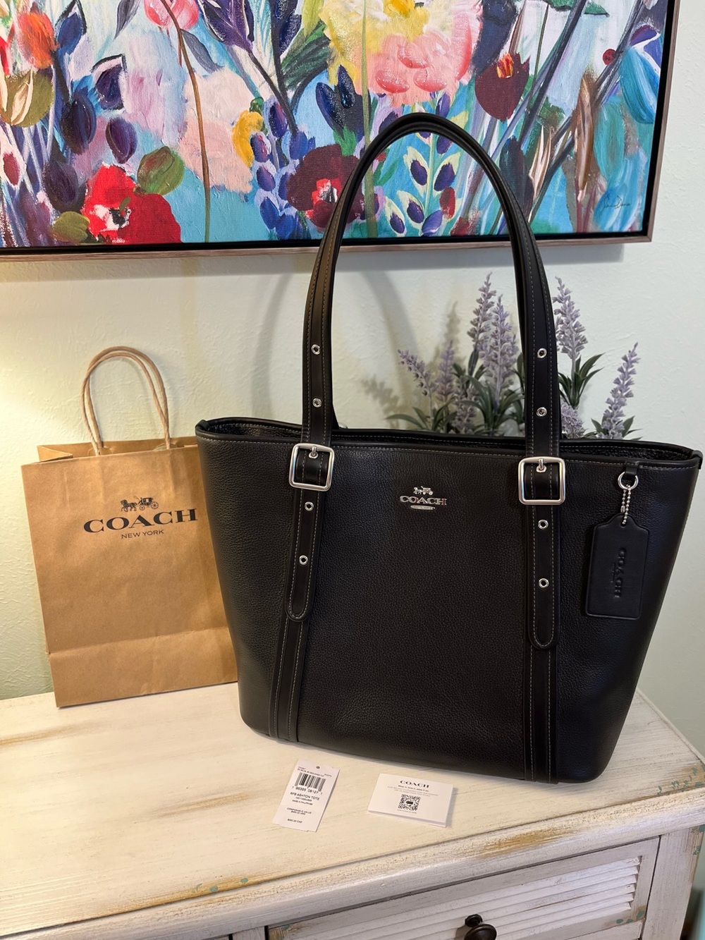 Coach Ashton Tote Black Leather NWT